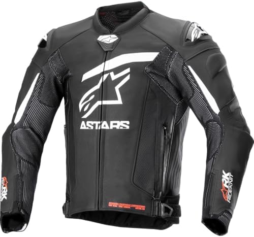 Amazon.com: Alpinestars Faster V2 Leather Jacket 48, Black/Red